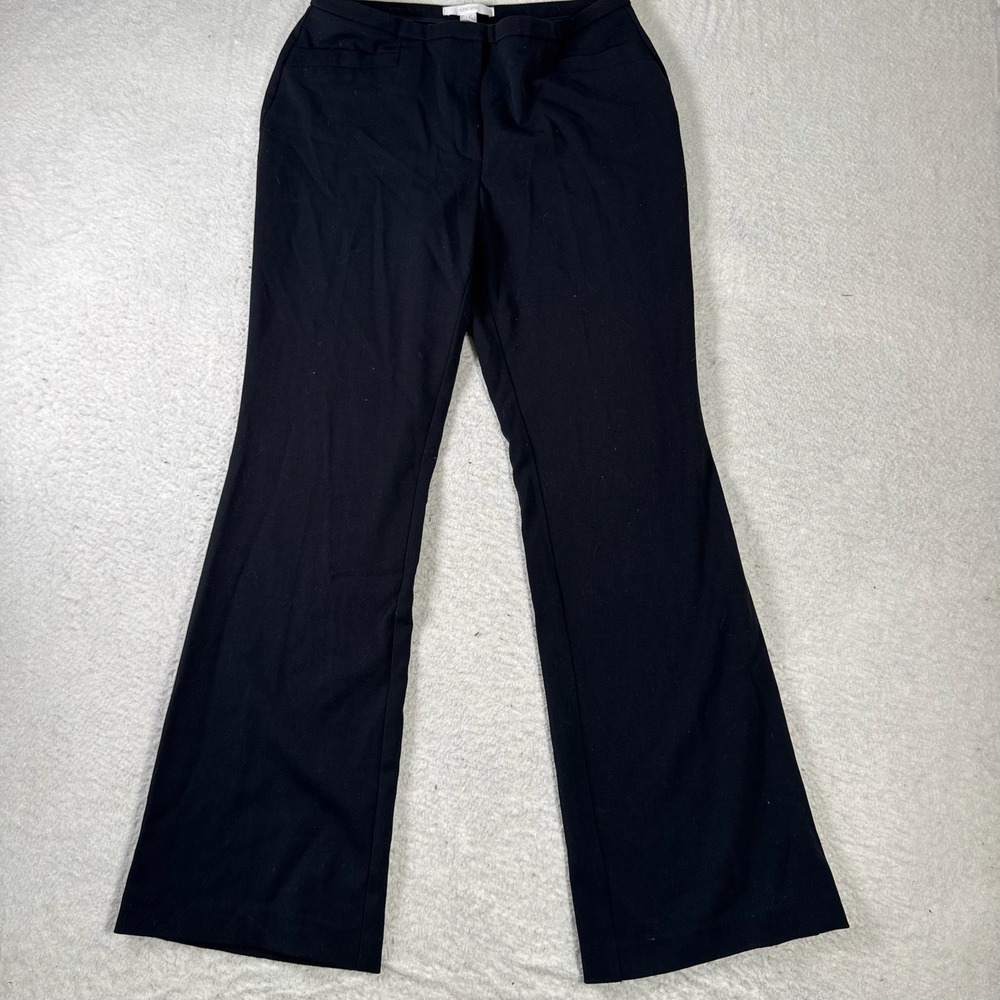 Chico's Flare Leg Trousers Women 0.5 Regular Black Good Stretch Professional
